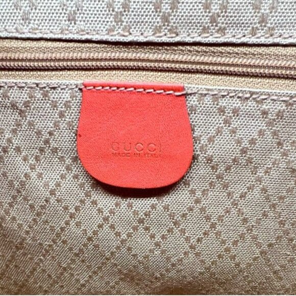 GUCCI Bamboo Backpack - Orange Leather Drawstring - Picture 7 of 15